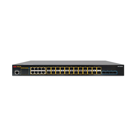 Soltech SFC4000C Managed Switch 1GB+10GB 24-SFP Slots 100/1000Mbps + 8-Ports TP