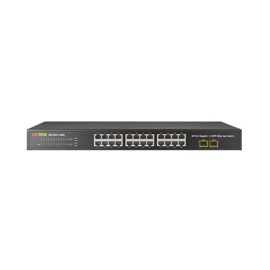 SOLTECH-2600 V2 Gigabit Switching Hub 24 Ports + 2 SFP